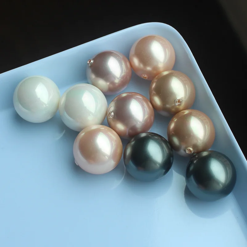 3pcs Half Drilled 20mm Shell Pearl Rond Beads,DIY Jewelry Making ! wholesale for all items!