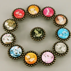 1PC Red-crowned Crane Pattern Furniture Cabinet Door Handle For Wardrobe Locker Kitchen Drawer Knobs Glass Pulls