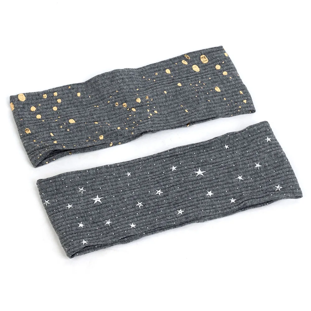 Geebro Women Summer New Ribbed Elastic Headband Star Splatter Paint Dot Print Headband Female Fashion Soft Hair Accessories