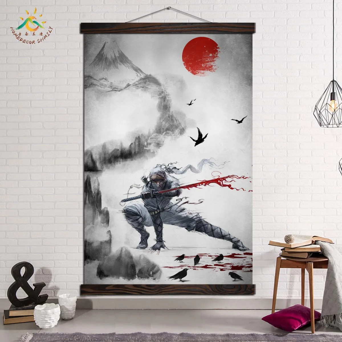 

Wall Art Prints and Posters Modern Art Canvas Painting Poster Vintage Wall Art Pictures Home Decoration Dark Cool Ninja Samurai