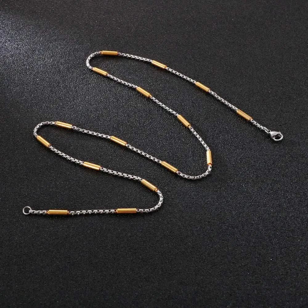 2.5mm 5mm Ferrero Bead Chain On Neck Fashion Hip Hop Link Necklace Stainless Steel  Men\'s Charm Jewelry Choker