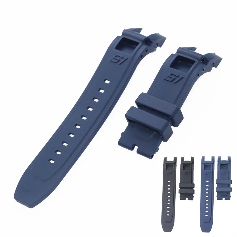 24mm silicone watch strap for Invicta S1 watch black blue watchbands bracelet belt comfortable and waterproof Accessories