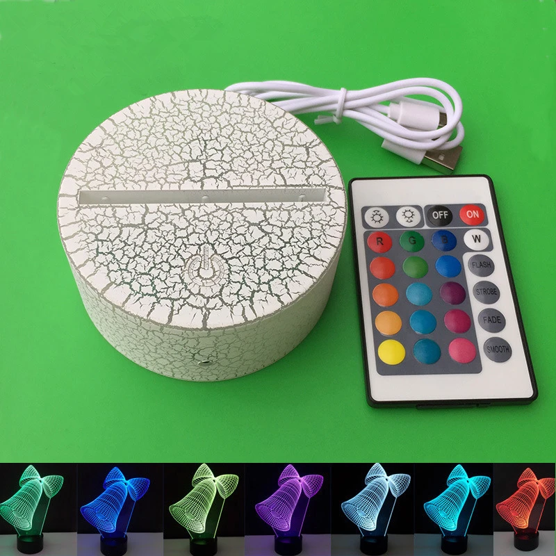 Imagem -02 - Crackle Base Rgb Luz Noturna 16cor Cabo Usb Touch Switch Controle Remoto Suporte da Lâmpada de Mesa Decoração Presente 50 Pcs 100 mm 3d