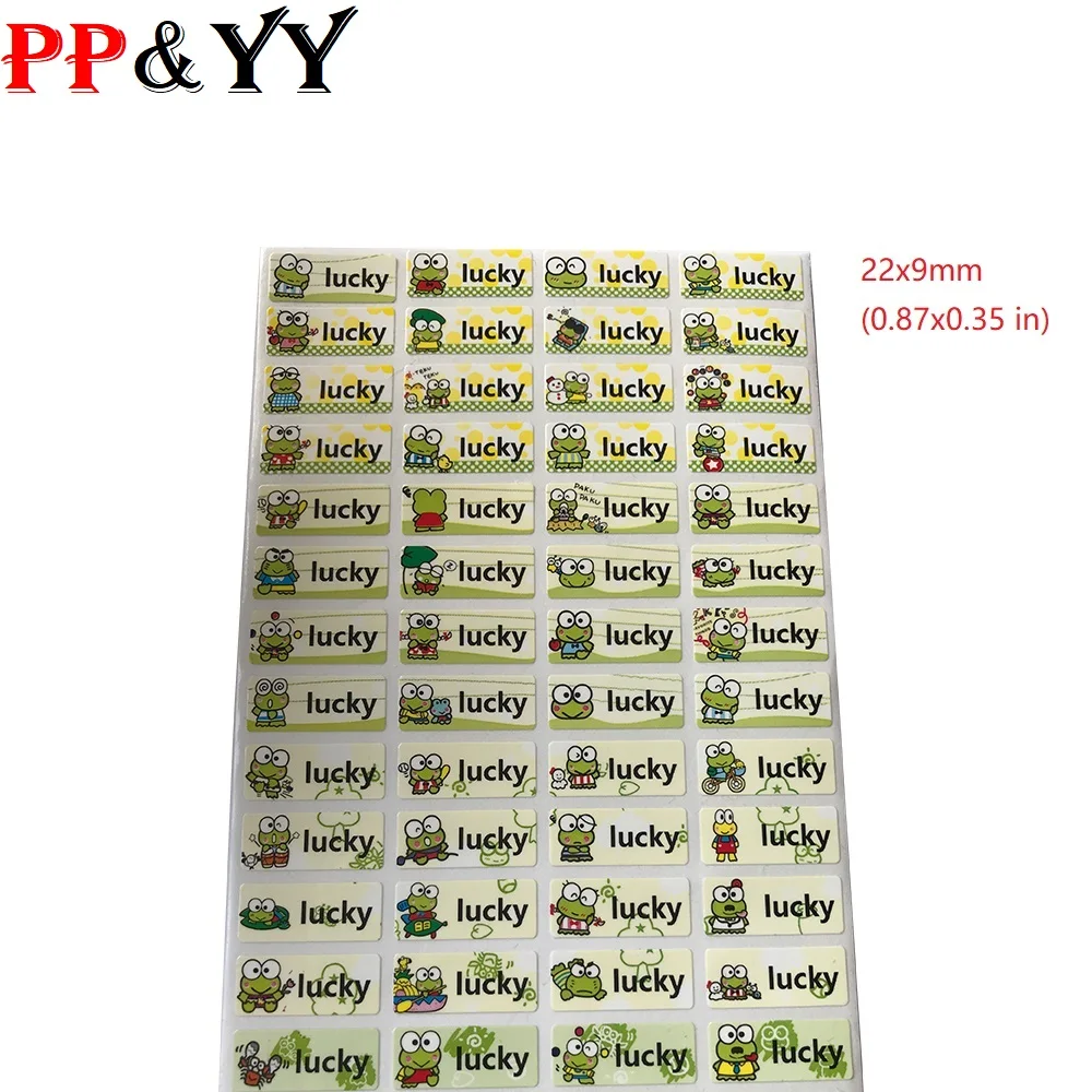 100PCS Cartoon Frog Pattern Custom Name Sticker Waterproof Personal Label Children Label Day Care Scrapbook School Stationery