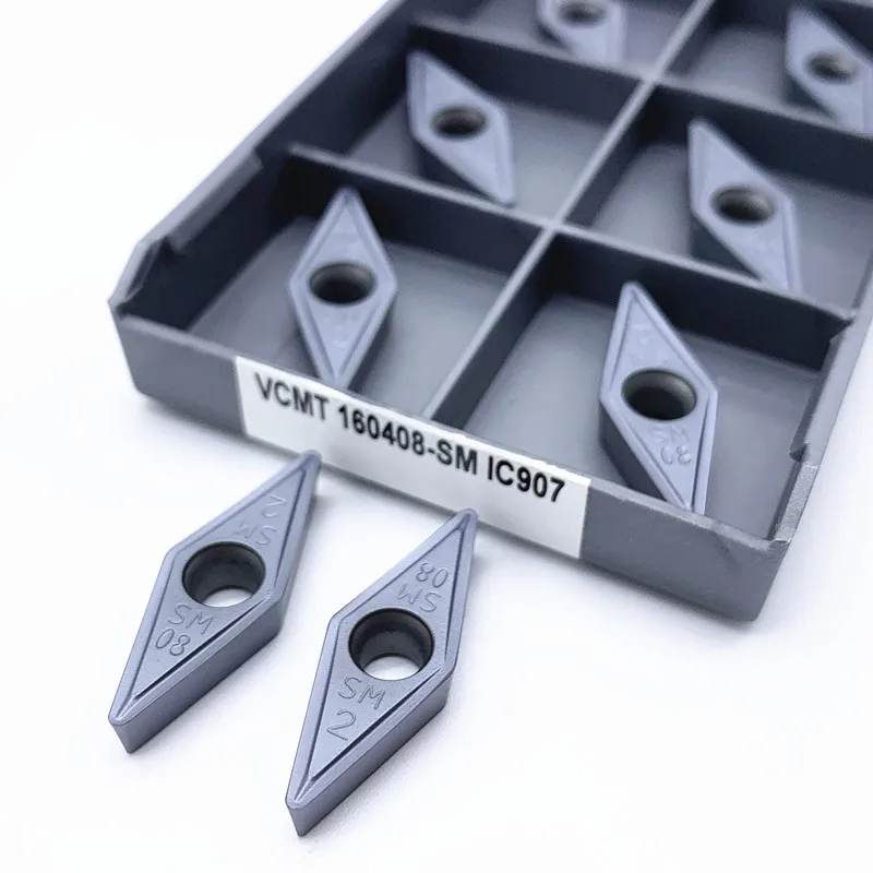 VCMT160404 VCMT160408 SM IC907 908 Internal Turning Tool Blade Carbide Insert Lathe Tools VCMT 160408 Turning Inserts