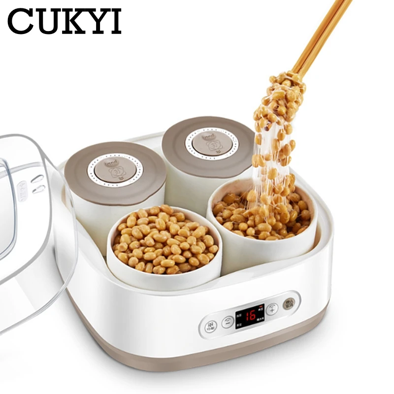 CUKYI 1.5L gospodarstwa domowego Natto maszyna elektryczna wino ryżowe maszyna do produkcji jogurtu automatyczna fermentacja ceramiczny pojemnik 220V