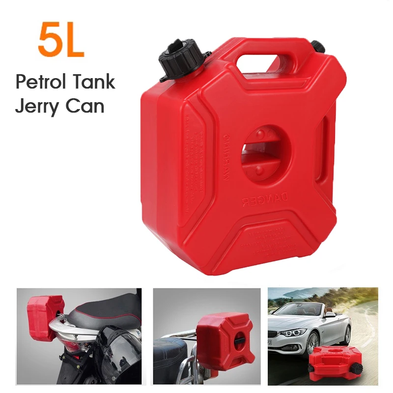 

5L Fuel Tanks Plastic Petrol Cans Car Jerry Can with Bracket Motorcycle Jerrycan Gas Can Gasoline Oil Container Fuel Canister