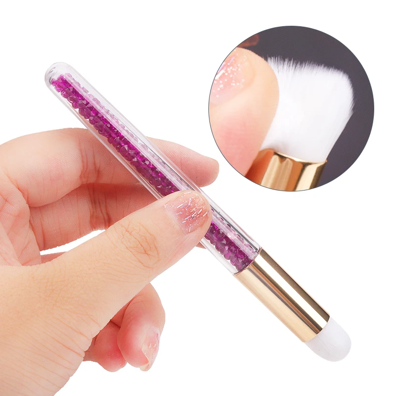 3pcs Eyelash Clean Brush Skin Care Acne Pore BlackHead Deep Remove Applicator Rhinestone Crystal Handle Nose Face Cleaning Brush