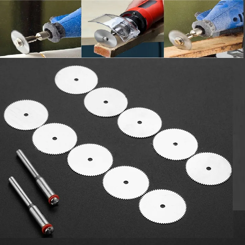 12 Chiếc 22Mm Lưỡi Dao Gỗ Nhựa Nhôm Xoay Đĩa Cắt Với Mandrel Dụng Cụ Làm Rau Cau
