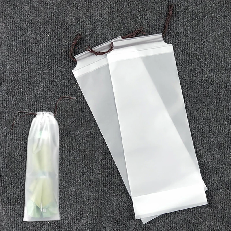 Translucent Plastic Bag Umbrella Storage Bag Reusable Portable Umbrella Drawstring Storage Cover For Travel Bag Organizer