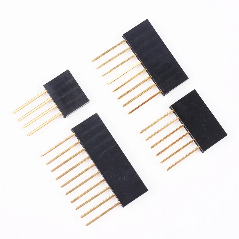 10pcs 1X2/3/4/6/8/10/15 Pin 2.54MM Stackable Long Legs Femal Header For Arduino Shield Stlxy