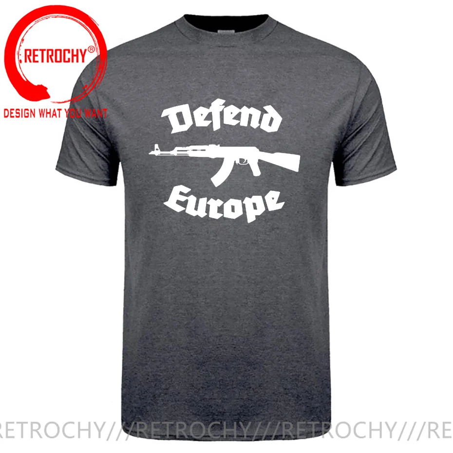 Retrochy Defend Europe T shirt Immigrant Islam Custom Design Print Tee shirt For Men Women Cotton New Cool Tee Big Tall Size 5XL