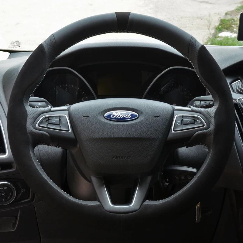 

Для Ford 07/13 /12 /17 / Focus хэтчбек сделай сам под заказ кожаный замшевый автомобильный интерьер чехол рулевого колеса автомобильные аксессуары