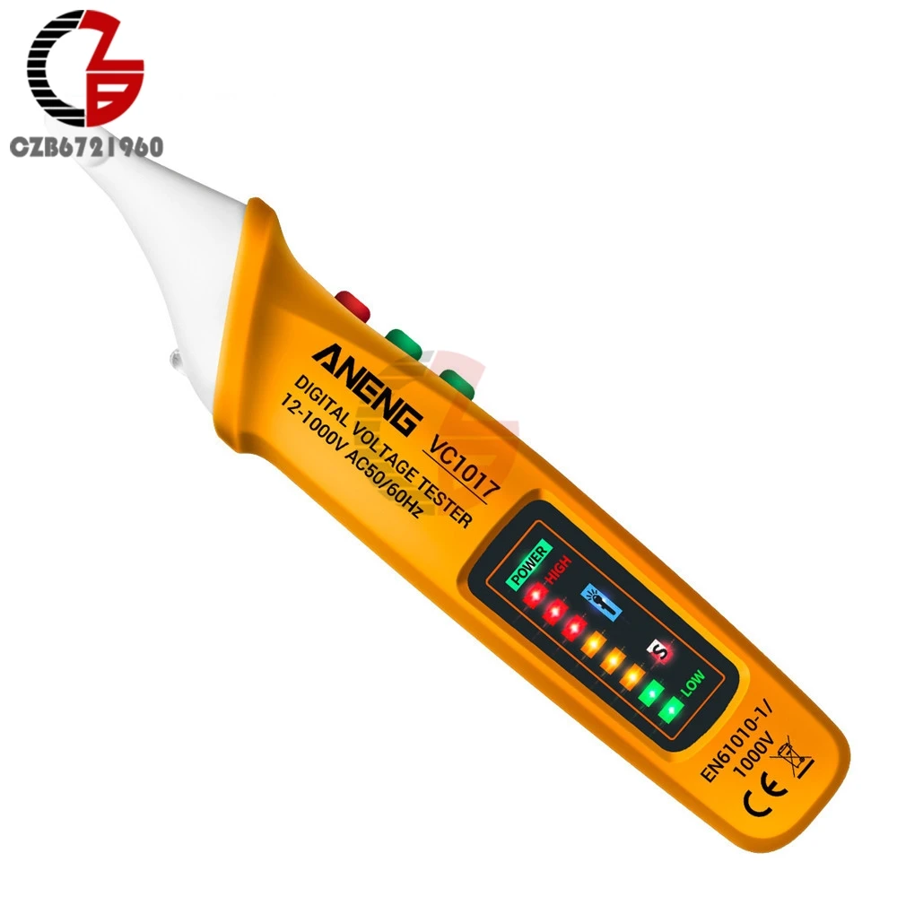 Imagem -05 - Indicador Elétrico sem Contato Tomada de Parede Tomada de Alimentação ac Sensor de Tensão Detector Testador Caneta Luz Led Voltímetro Vc1017 121000v