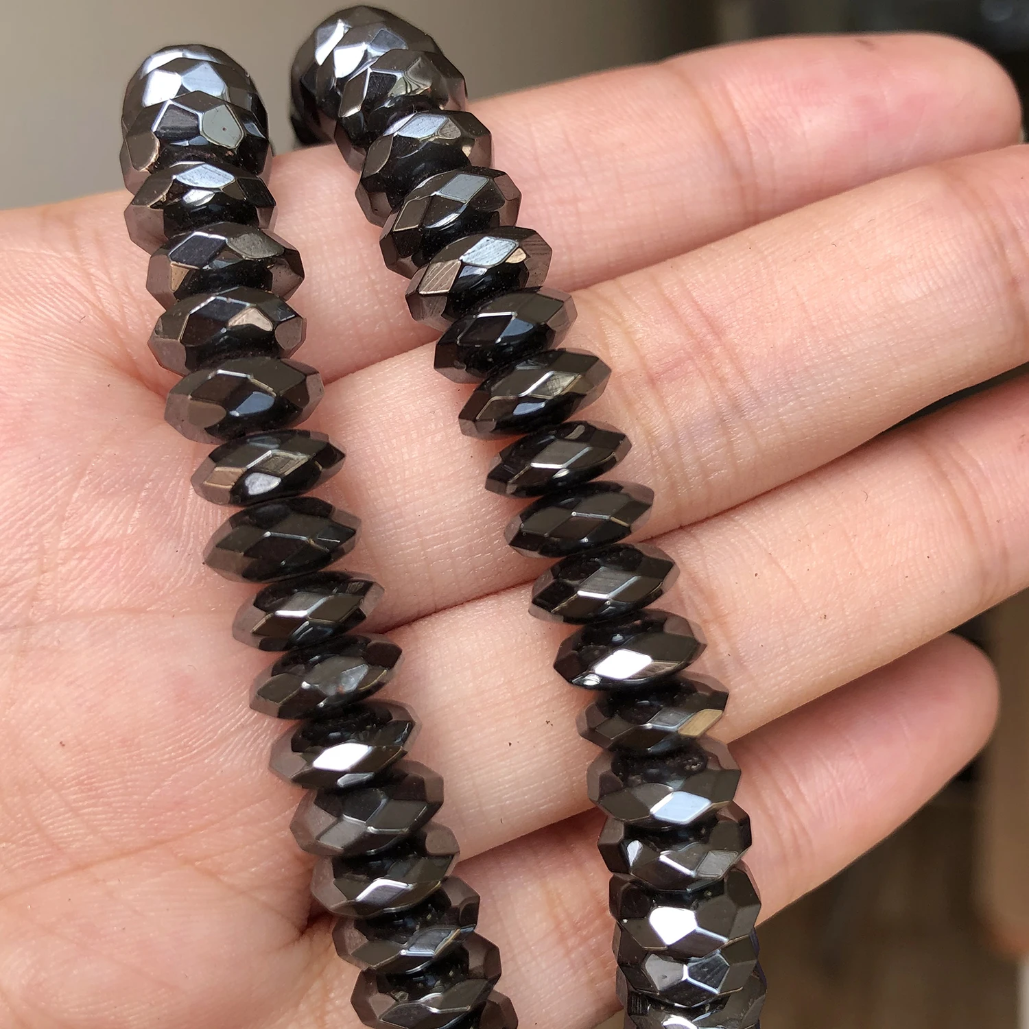 Natural Black Hematite Beads Heart Cylinder Square Round Loose Stone Beads For Jewelry Making DIY Bracelet Necklace 15inch