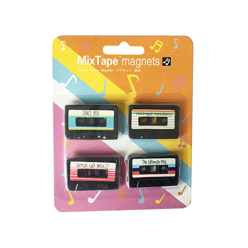 New 4-Piece Set Nostalgic Box Refrigerator Magnet Sticker Message Board Home Decoration Souvenir Kitchen SuppliesGift Note