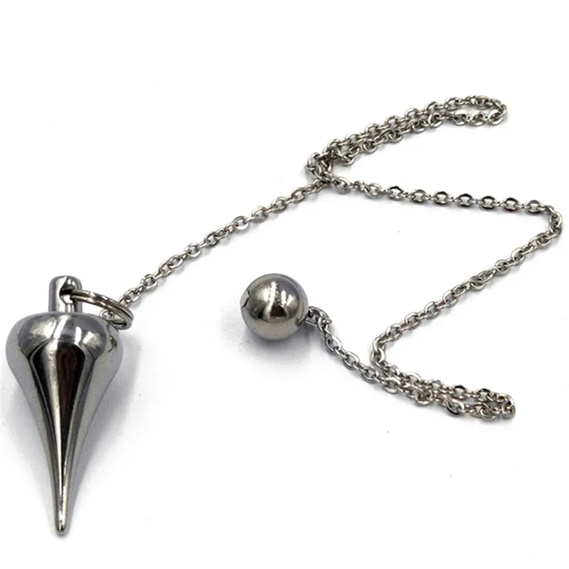 Stainless Steel Pendant Men Women Natural Healing Gem Stone Jewelry Reiki Pyramid Hexagonal Pendulum Chain Pendant Amulet Classi