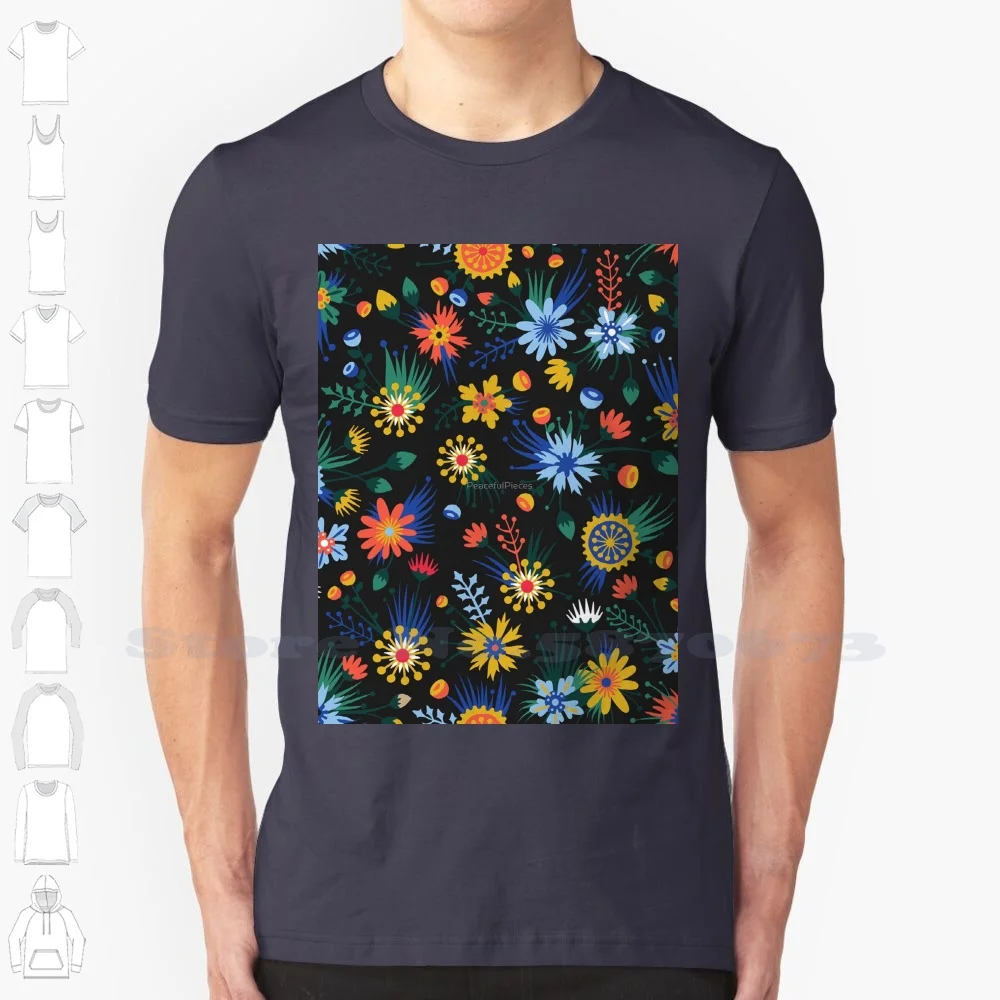 Elegant Abstract Flower Galaxy 100% Cotton T-Shirt Bluebell Flower Floral Garden Botanical Happy Trendy Abstract Aesthetic Cute