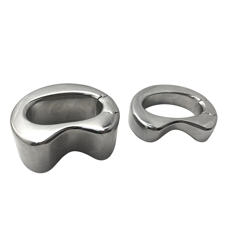 Stainless steel penis lock bondage cock Ring Heavy Duty male metal Ball Stretcher Scrotum Delay ejaculation BDSM Sex Toy for men