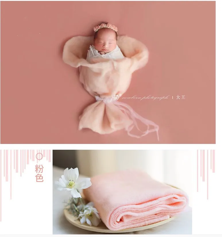 New Promotional Newborn Photography Props Pure Wool Felt Thin Blanket Wrapping Photo Props Studio Baby Shooting Mat Accessories