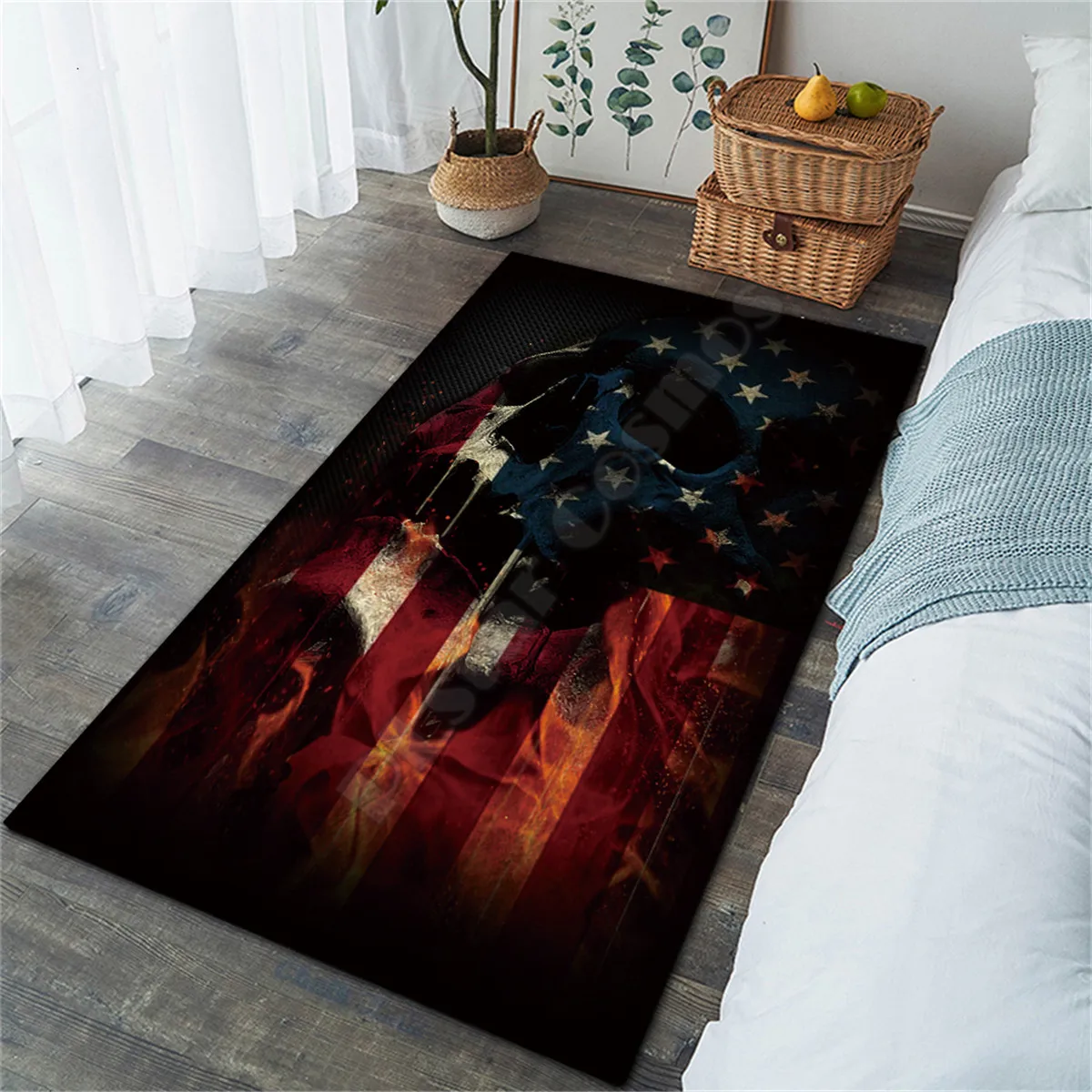 Funny Skull Soft Flannel Lion 3D Printed Rugs Mat Rugs Anti-slip Large Rug Carpet Home Decoration 04