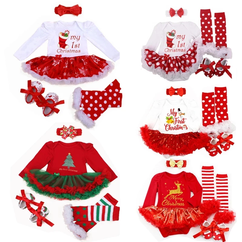 Infant Baby Girl Xmas Suit Novelty Costume NewBorn Christmas Clothing Sets Bebe Rompers Birthday Party Cosplay Gift 3 6-9 12 18M