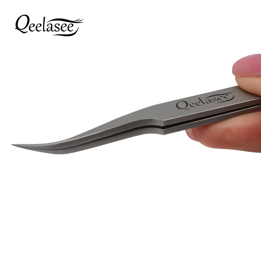 Qeelasee AS10 Wimpernpinzette aus Edelstahl, 2 Stück/Set, Volumen-Pinzette für Wimpernverlängerungen, Professionelle Make-up-Pinzette – Detail 4