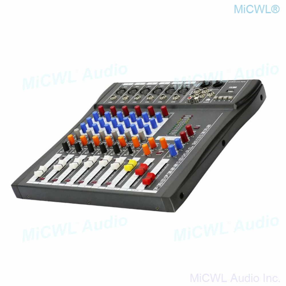 Audio-Mixer MiCWL 6 Channel Bluetooth Music USB High Bass Mixing Console MP3 Karaoke Amplifier DJ Equipment