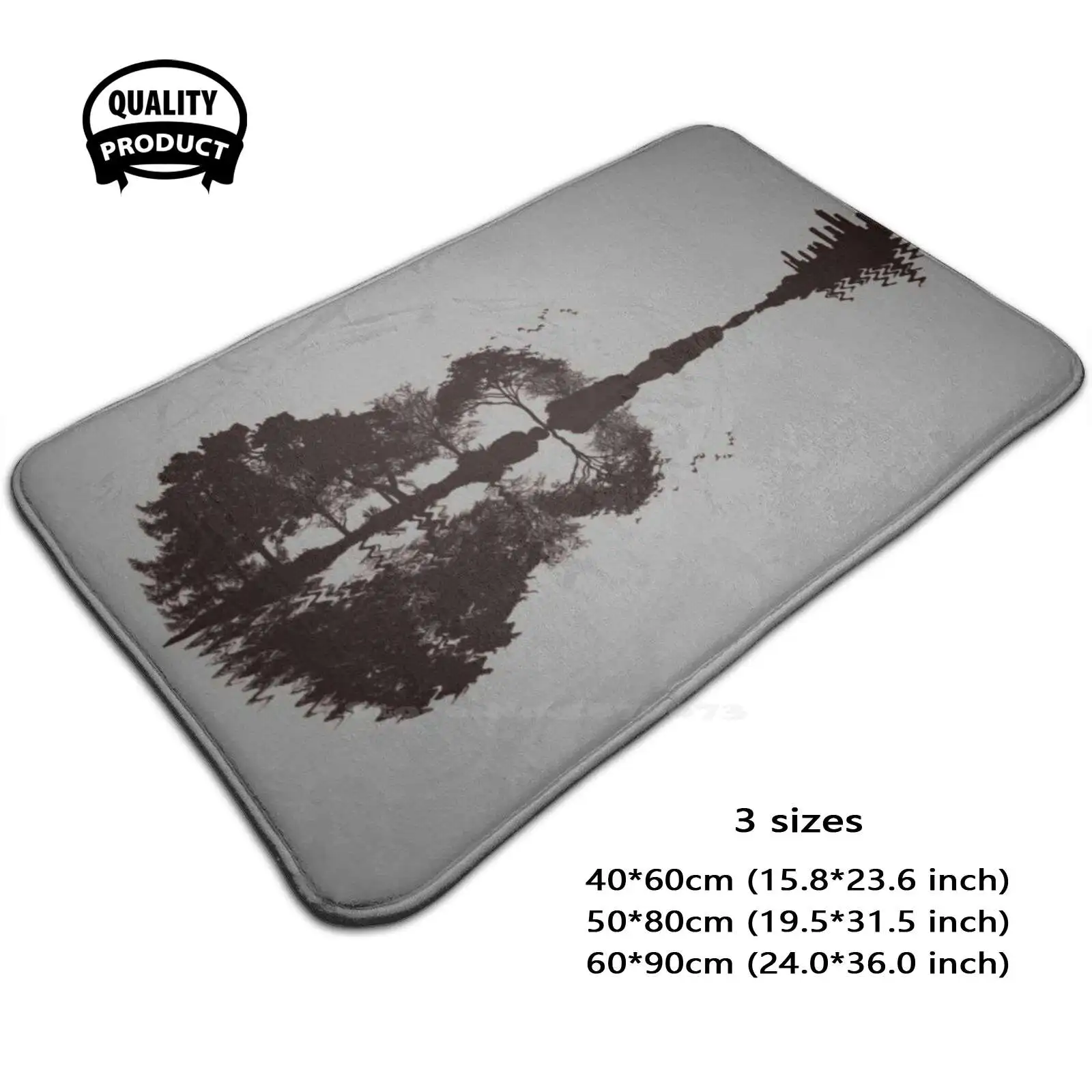 Musical Guitar Island Soft Cushion Home Carpet Door Mat Car Rug Nature Guitar N Roll Guitar Skyline Guitars Musical Guitar