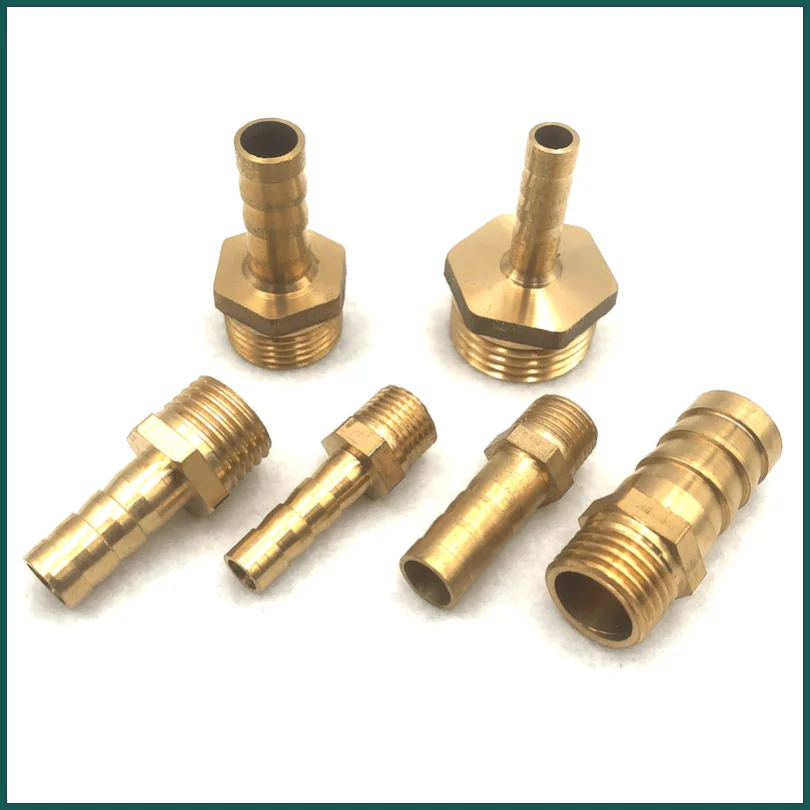 4-15 Stks/partij Slang Messing Pijp 6Mm 8Mm 10Mm 12Mm 14Mm 16Mm barb 1/8 "1/4" 3/8 "1/2" Bsp Connector Koper Adapter