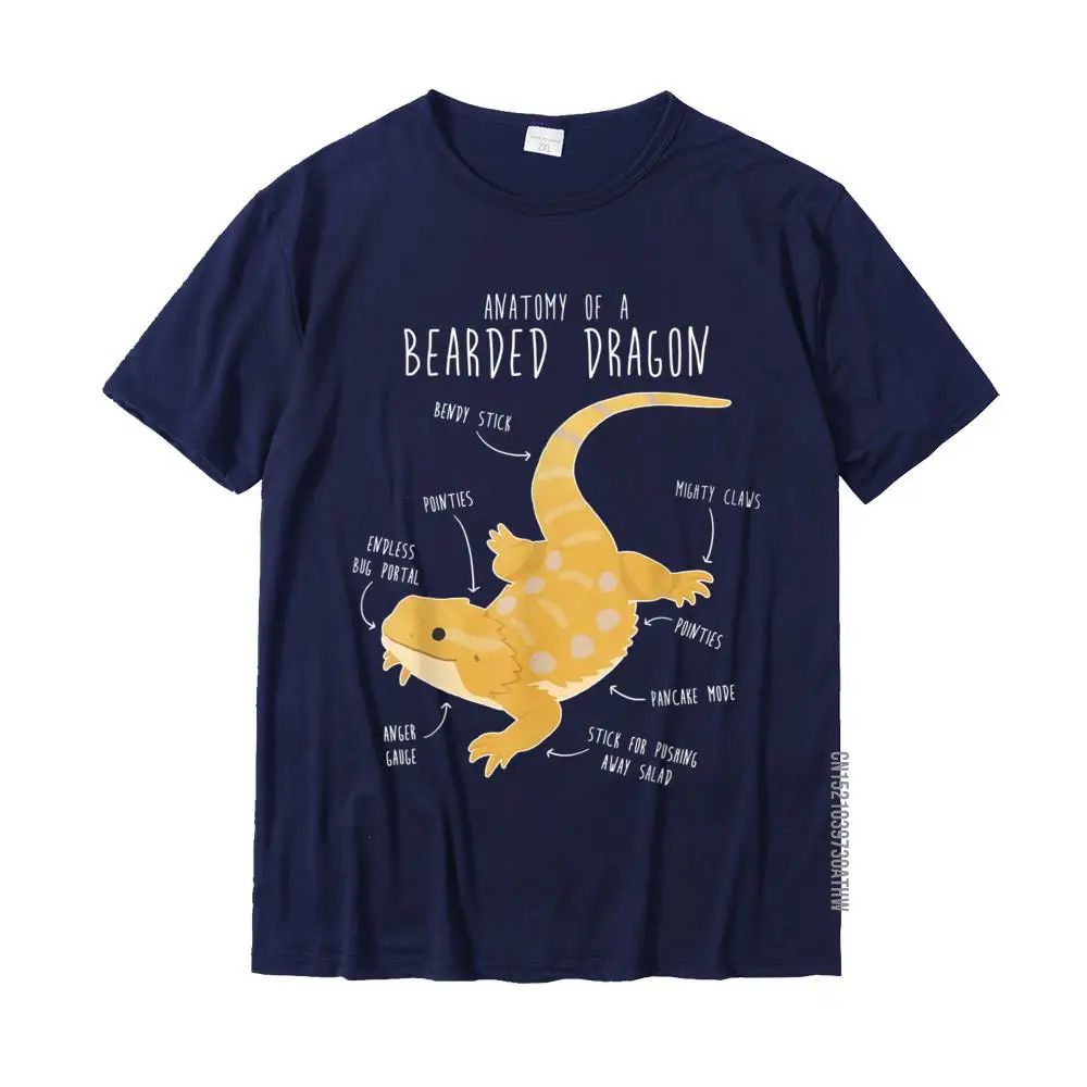 T-Shirt Anatomie d\'un Dragon Barbu pour Adulte, Amoureux des Reptiles et Lézards, en Coton, Cool, Impression Rife
