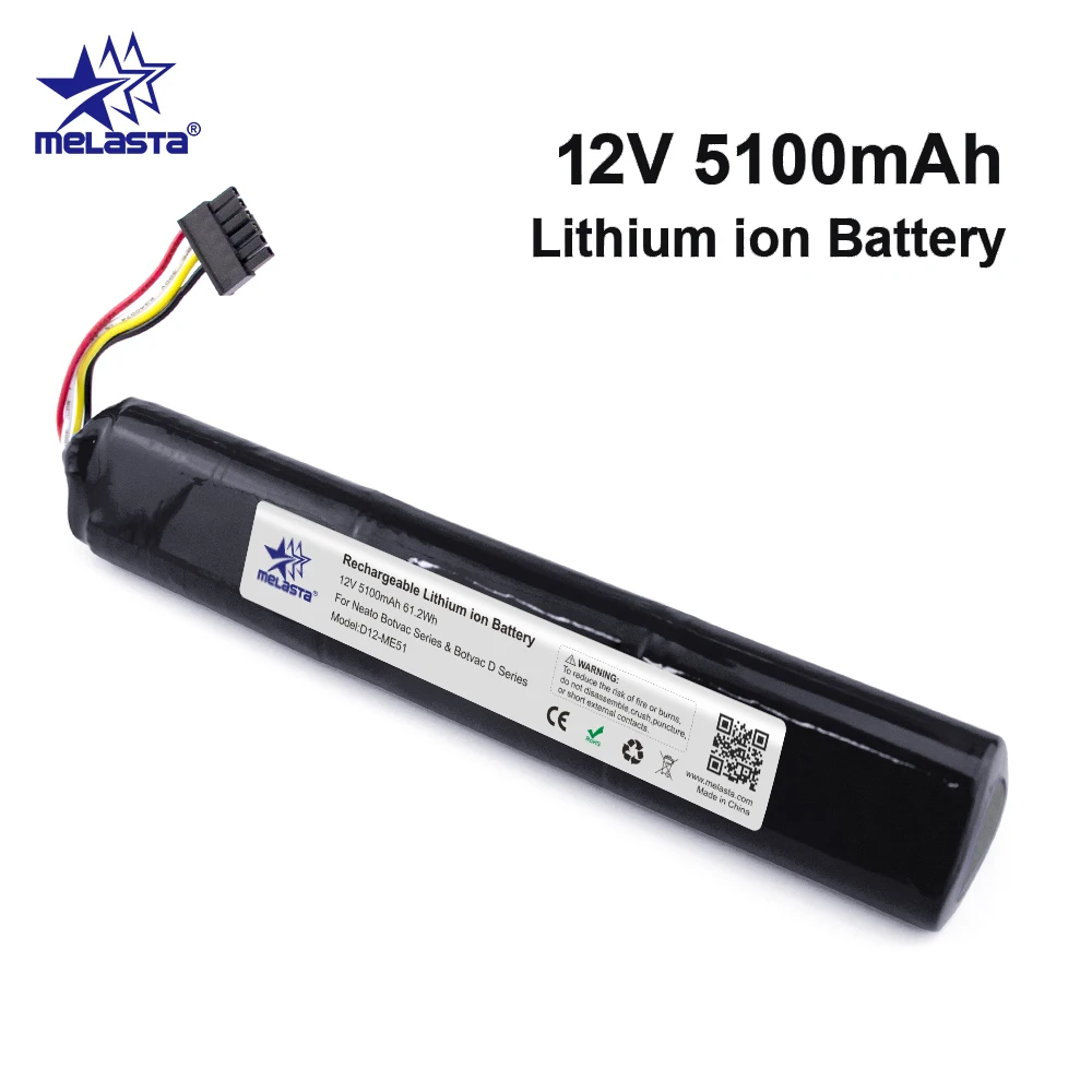 Melasta 12V 5100mAh Li-Ion Ersatz Batterie für Neato Botvac 70e 75 D75 80 85 D80 D85 Staubsauger