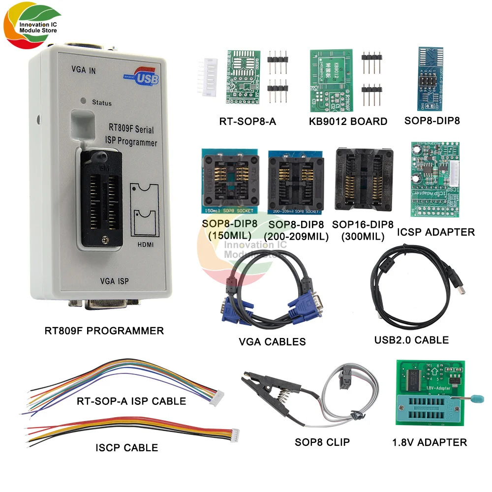RT809F ISP Programmer/RT809 Alat Perbaikan Programmer Usb Lcd Terbaru 24-25-93 Seri IC