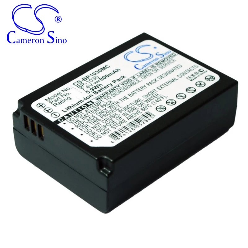 Аккумулятор CameronSino для Samsung NX200 NX210, подходит для Samsung BP-1030 ED-BP1030, аккумуляторы для цифровых фотоаппаратов, 800 мАч/5,9 Втч, 7,40 В, литий-ионный