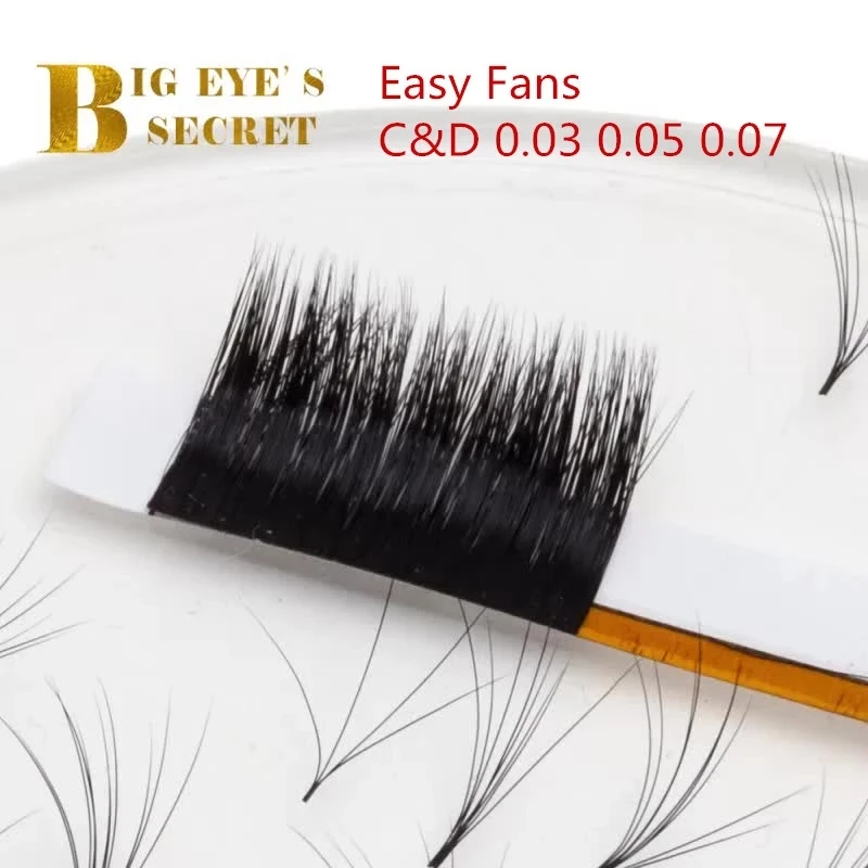 

Big Eye's Secret 0.03mm C D Curl Easy Fanning Auto Fan Eyelash Extension Fast Bloom Flowering Mega Volume Fast Pre-bonded Lashes