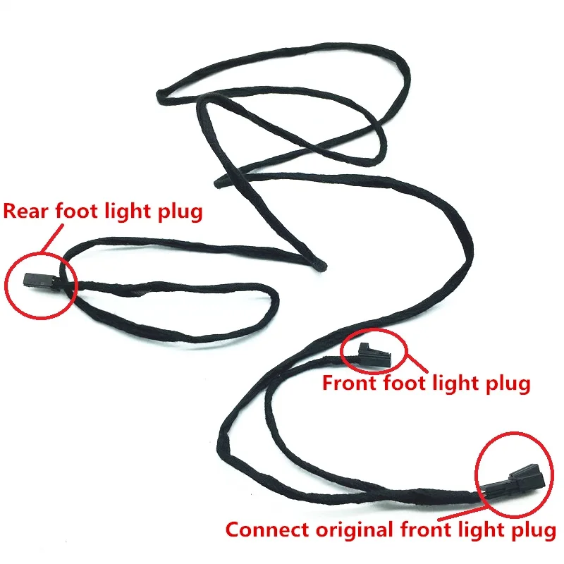 Car interior Footwell Light trunk Light Lamp Conector Wire upgrade For Passat B6 Golf 5 6 MK6 A3 A4 A6 A8 Q3 Q5 Q7 SEAT Toledo