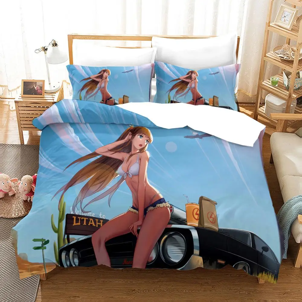 

3D Japan Anime Printed Bedding Set Microfiber Duvet Cover Comforter Cover Pillowcases AU EU US King Size Bedclothes Bed Linens