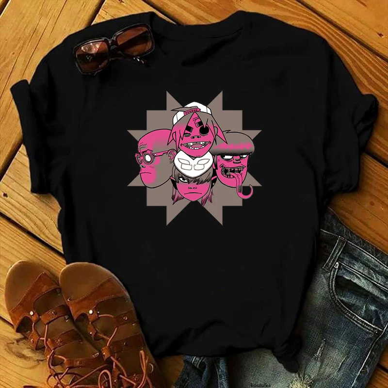 Gorillaz Tshirts Graphic Tshirt Women Tee New Fashion Harajuku T-shirt Short Sleeve Funny Tops Kawaii Clothes Hip Hop T-shirts