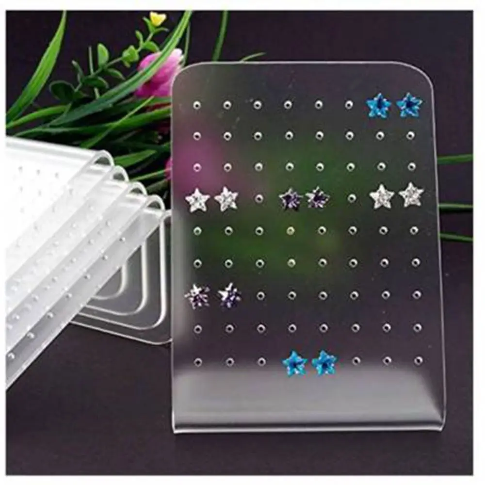 72 Hole Earring Jewelry Display Holder Rack Stand Showcase Organizer Shelf Mould Plastic Earrings Display Stand Storage Case