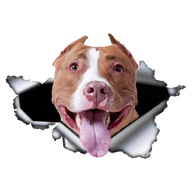 Width 17cm Decal Funny Pitbull Dog Car Sticker Removable Waterproof Auto Decors on Bumper Rear Window Laptop Home Decor