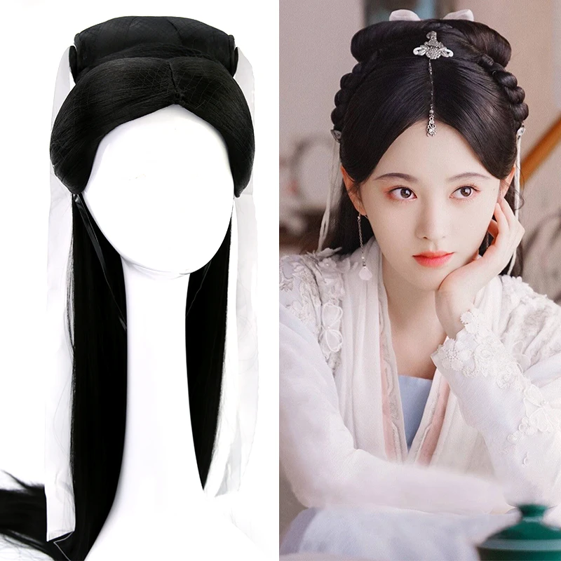 black chinese ancient style princess fairy hair for women halloween cosplay supplies masquerade party head wear