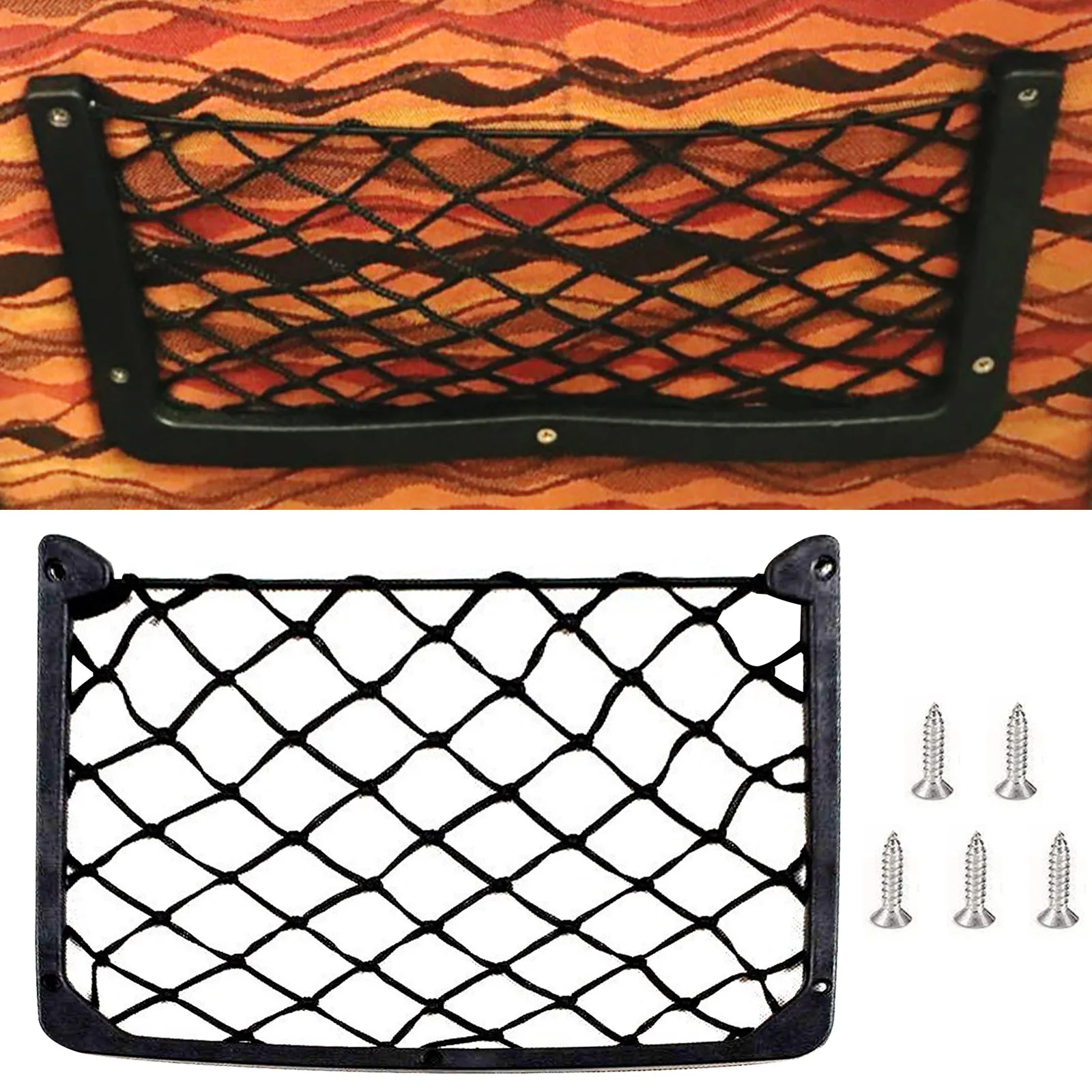 RV Large ABS Plastic Frame with Stretchable Mesh Net, Screws Included for Secure Fit in Auto, RV, Home, Marine