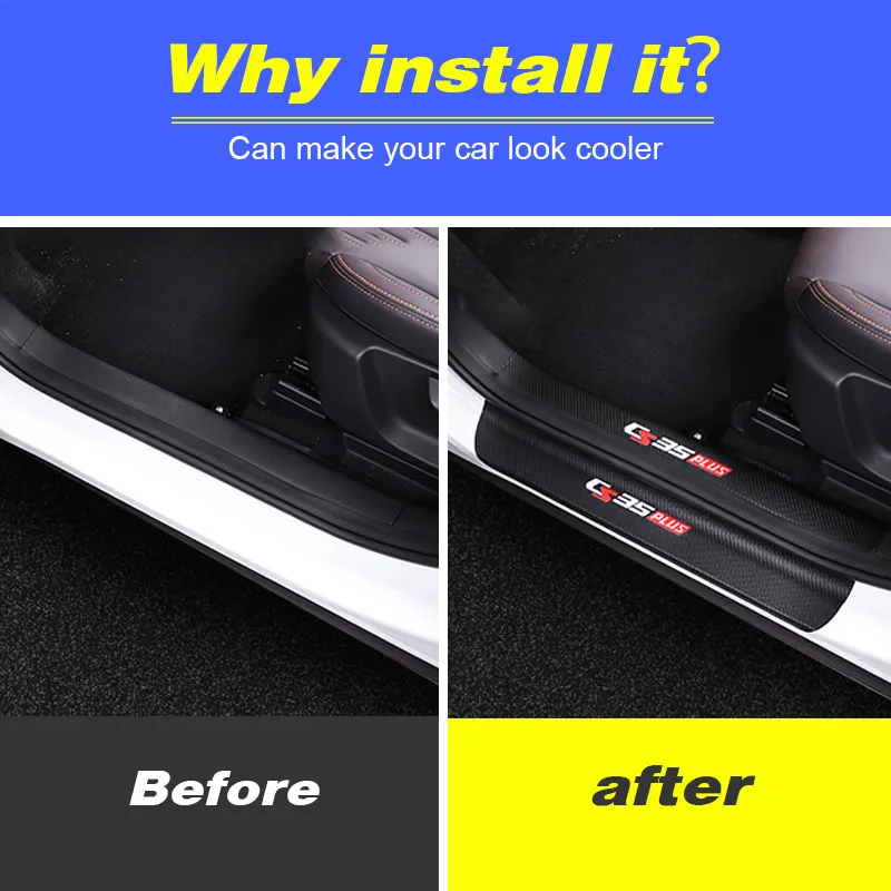 Vtear Door Sill Cover Sticker Decoration Car Interior Detail Anti Scratch Accessories Anti-Kick Parts For Changan CS35 Plus 2020