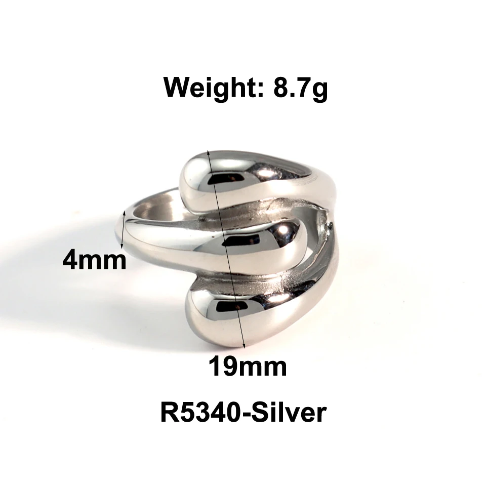 New 316L Stainless Steel Layered Metal Rings For Women Jewelry