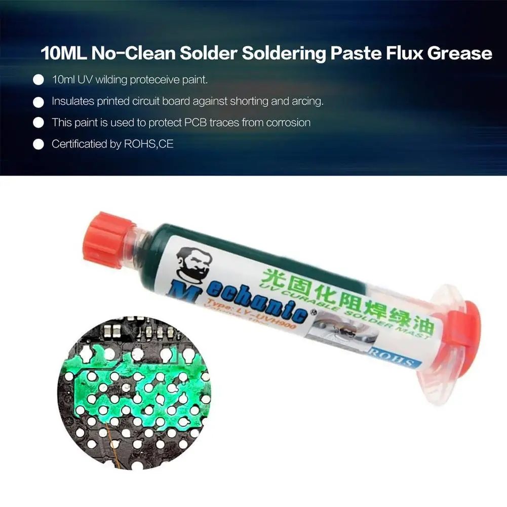 10ml Light-curing Solder Mask Paint Green Oil Pcb Bga Paste Corrosive Arcing Moisture Glue Mask Prevent Flux Uv Soldering M8Y2