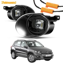 2 X 30W LED Fog Light Assembly For VW Volkswagen Tiguan (5N_) 2012-2016 Car Error Free Lens Fog Daytime Running Lamp 8000LM 12V