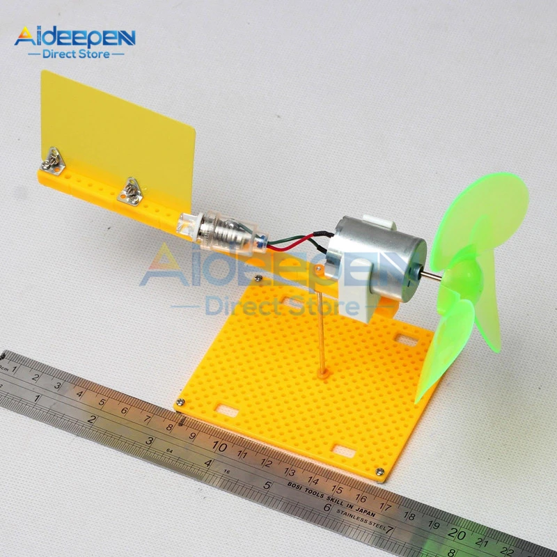 Micro Wind Turbines Generator Kit Small DC Motor Blades With Holder DIY Project Kit DC 0.1V-18V 0.01-0.3A 200-6000 rev/Min