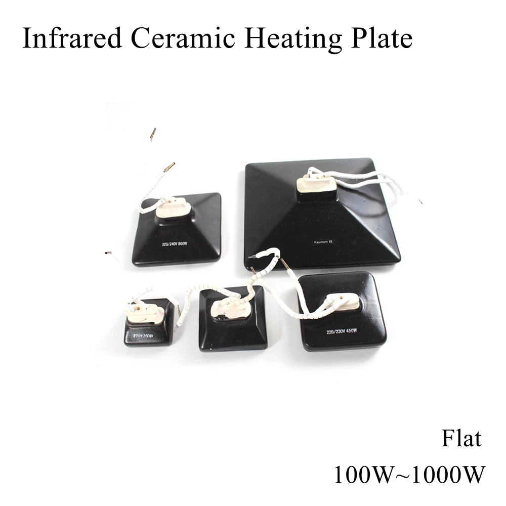 100W ~ 1000W IR Infrared Top Industrial Ceramic Heating Plate Flat Upper Air Heater Board Pad For BGA Rework Station Pet Lamp