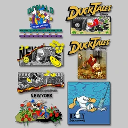 Donald Duck Ironing stickers Patches for Kids Clothing Jacket DIY Appliques Garment Accessories Heat Transfer printing