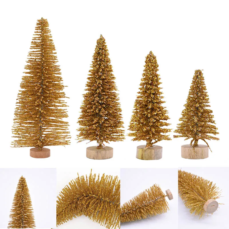 6.5cm to 16cm Small Decorated Christmas Tree Fake Pine Tree Mini Artificial Christmas Tree Santa Snow Home Decoration
